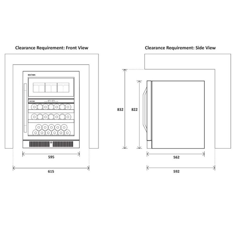 Kích thước tủ ướp rượu bia Kadeka KB40WBC