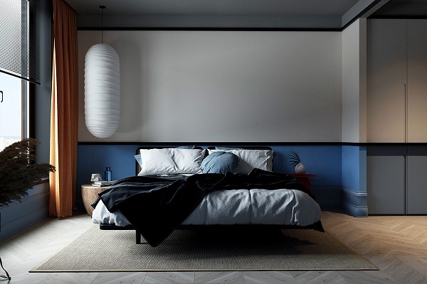 Thiết kế phòng ngủ ấn tượng với màu xanh lam tươi mát