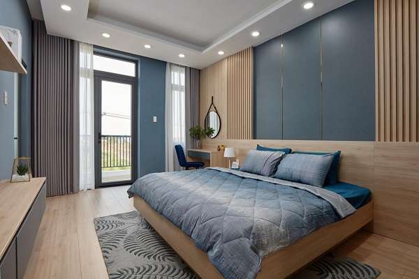 Phòng ngủ thiết kế nội thất gỗ sang trọng ấm áp