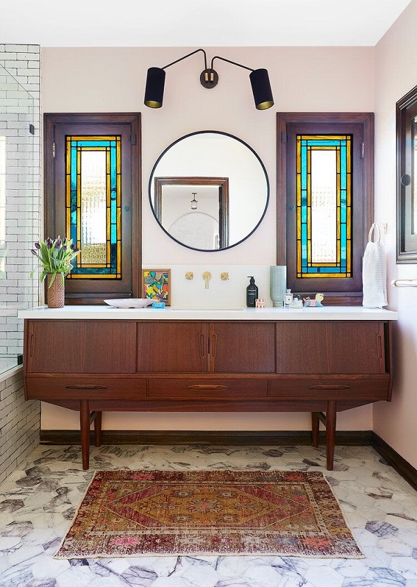 Thiết kế phòng tắm Art Deco mang tính đối xứng