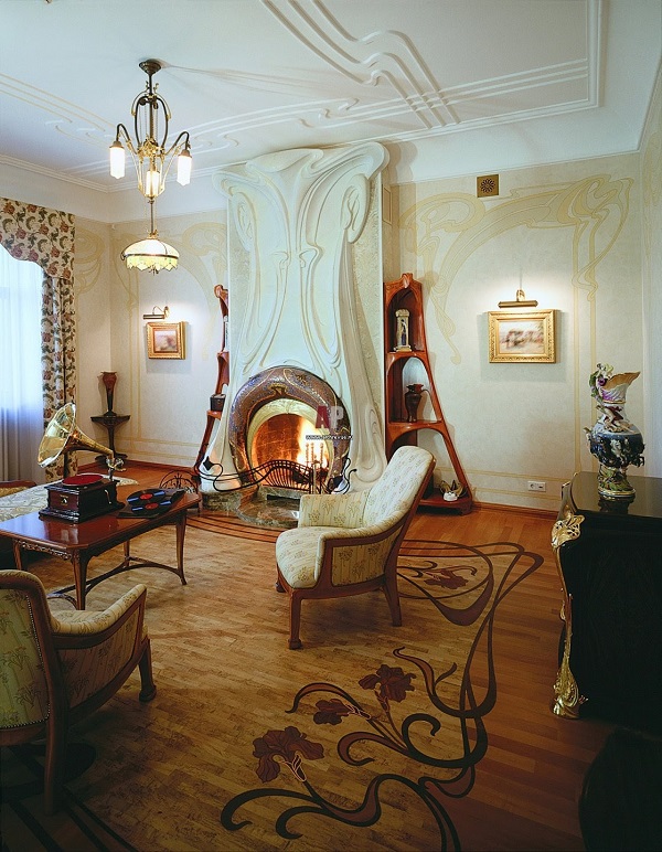 Phòng khách đậm chất Art Nouveau với nghệ thuật trang trí đỉnh cao