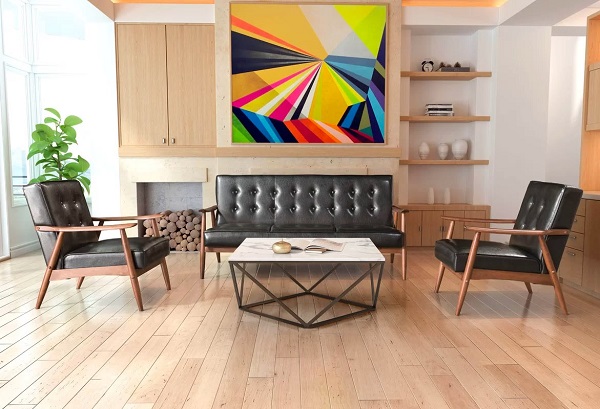 Bức tranh nghệ thuật mang lại màu sắc tuyệt vời cho phòng khách hiện đại
