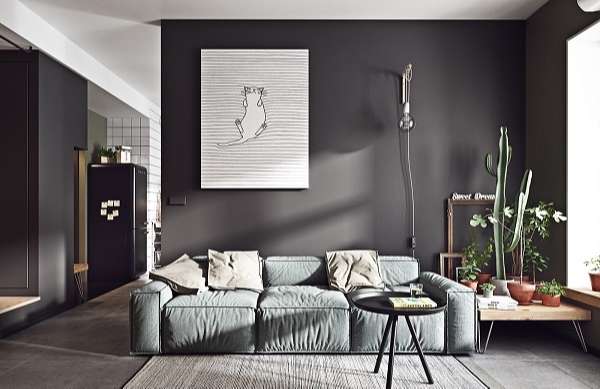 Thiết kế căn hộ đơn giản đẹp mắt với gam màu đen chủ đạo