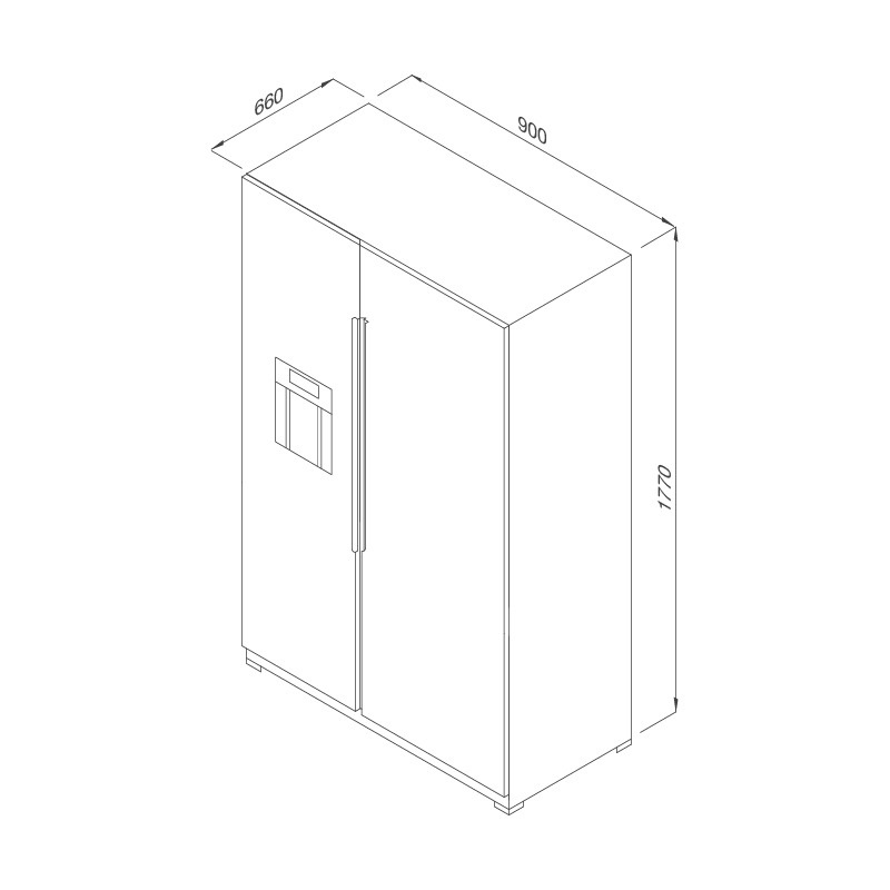 Kích thước tủ lạnh Side by Side Malloca MF-547 SIM