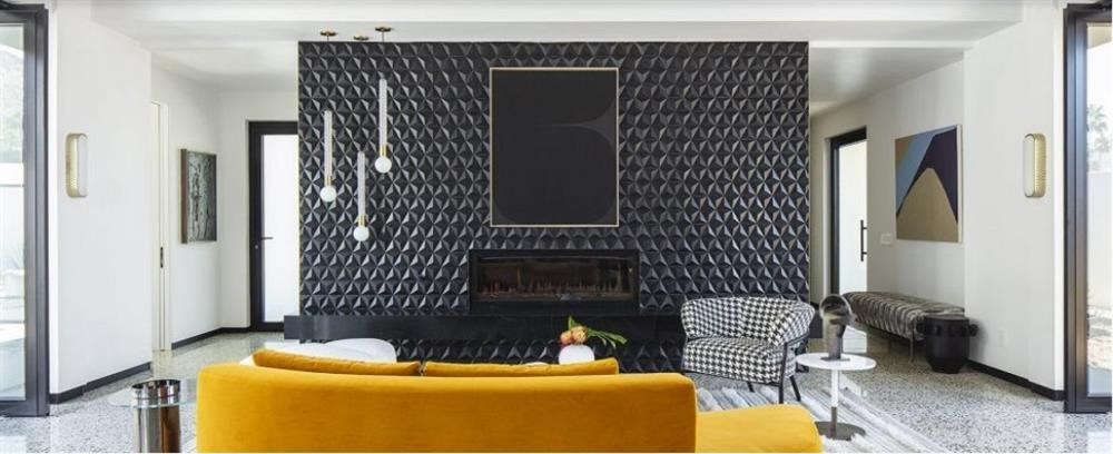 Hình ảnh của Thiết kế nội thất phòng khách đẹp với gam màu đen trắng