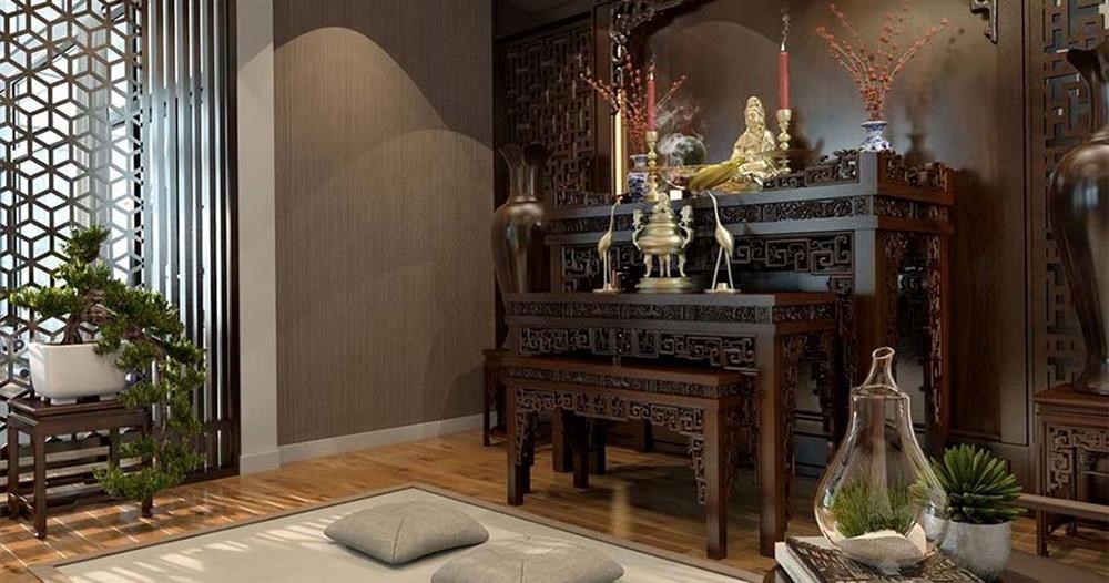 Hình ảnh của Cách bố trí nội thất và ánh sáng phòng thờ