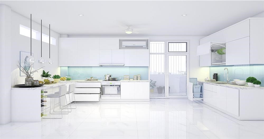 TOP 8 mẫu tủ bếp chữ U chất liệu gỗ MDF phủ Acrylic