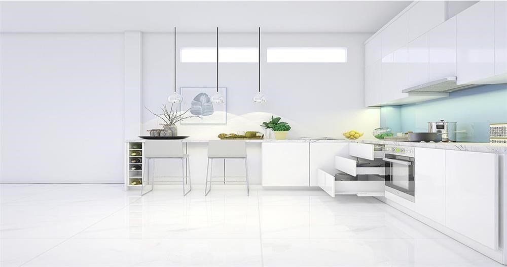 mẫu tủ bếp chữ U chất liệu gỗ MDF phủ Acrylic đẹp nhất TP. Hồ Chí Minh