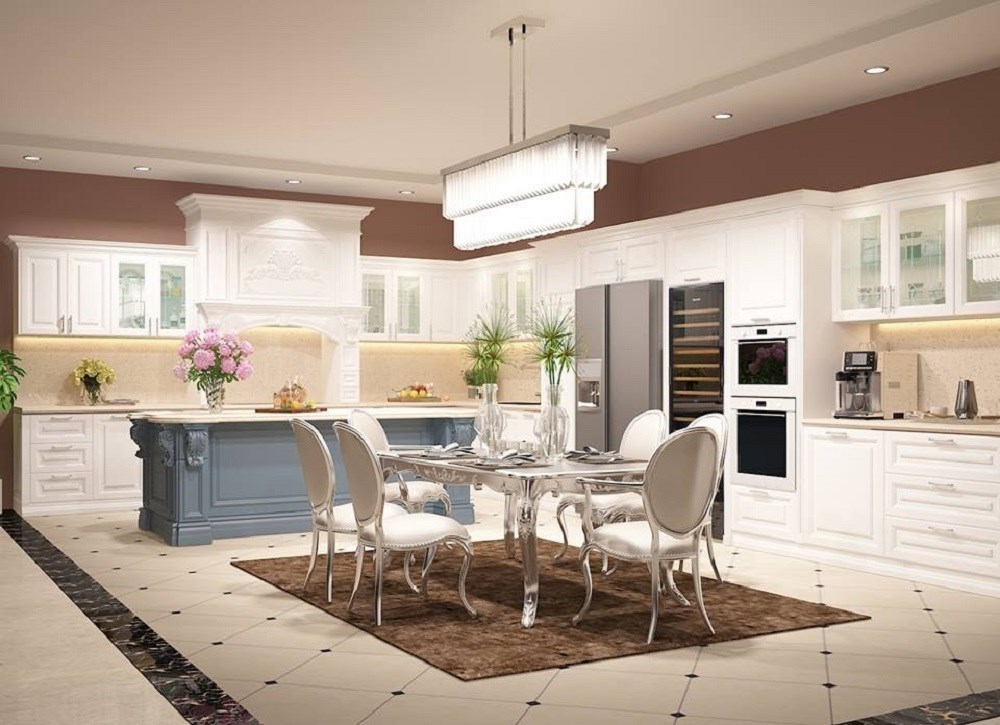 Tủ bếp tân cổ điển sang trọng, hiện đại