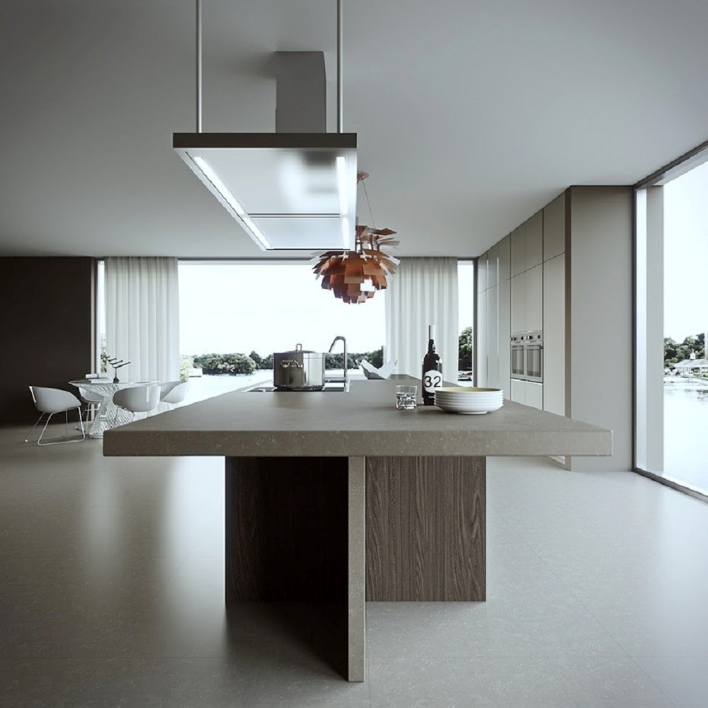 Căn bếp hiện đại với thiết kế hệ thống đèn