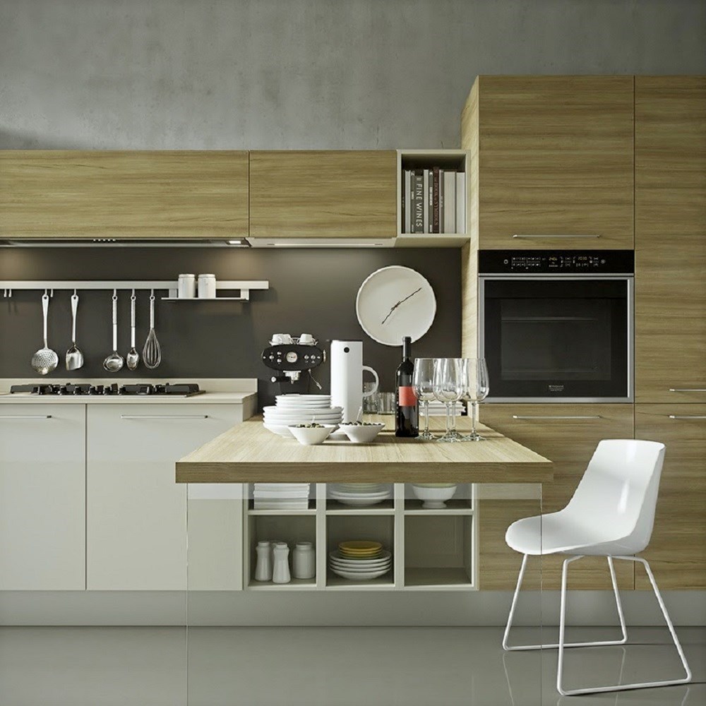 Căn bếp hiện đại, tiện nghi được trang bị đầy đủ thiết bị nấu nướng