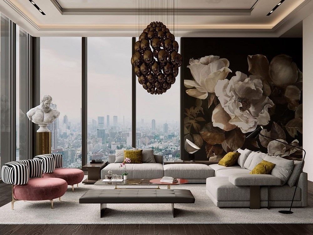 Không gian phòng khách tinh té cổ điển