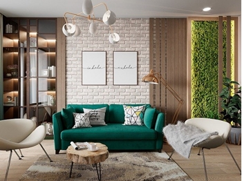 Hình ảnh nhóm sản phẩm Thiết kế căn hộ xanh đậm chất Scandinavian
