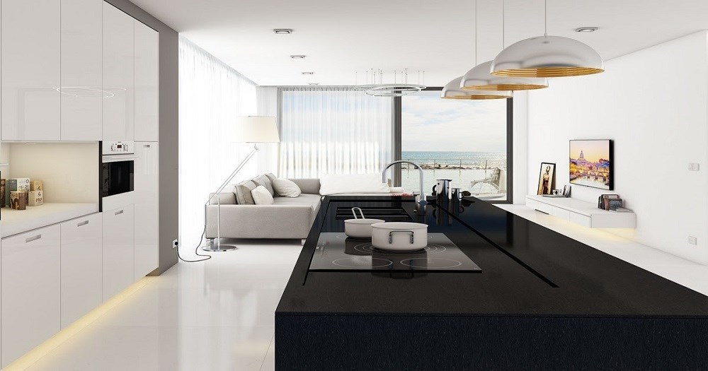 Thiết kế phòng khách bằng đá Vicostone