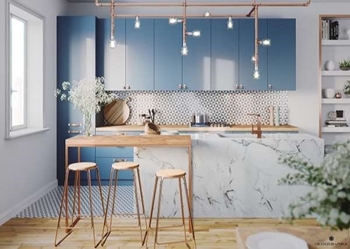Hình ảnh nhóm sản phẩm Mẫu tủ bếp xanh dương tuyệt đẹp