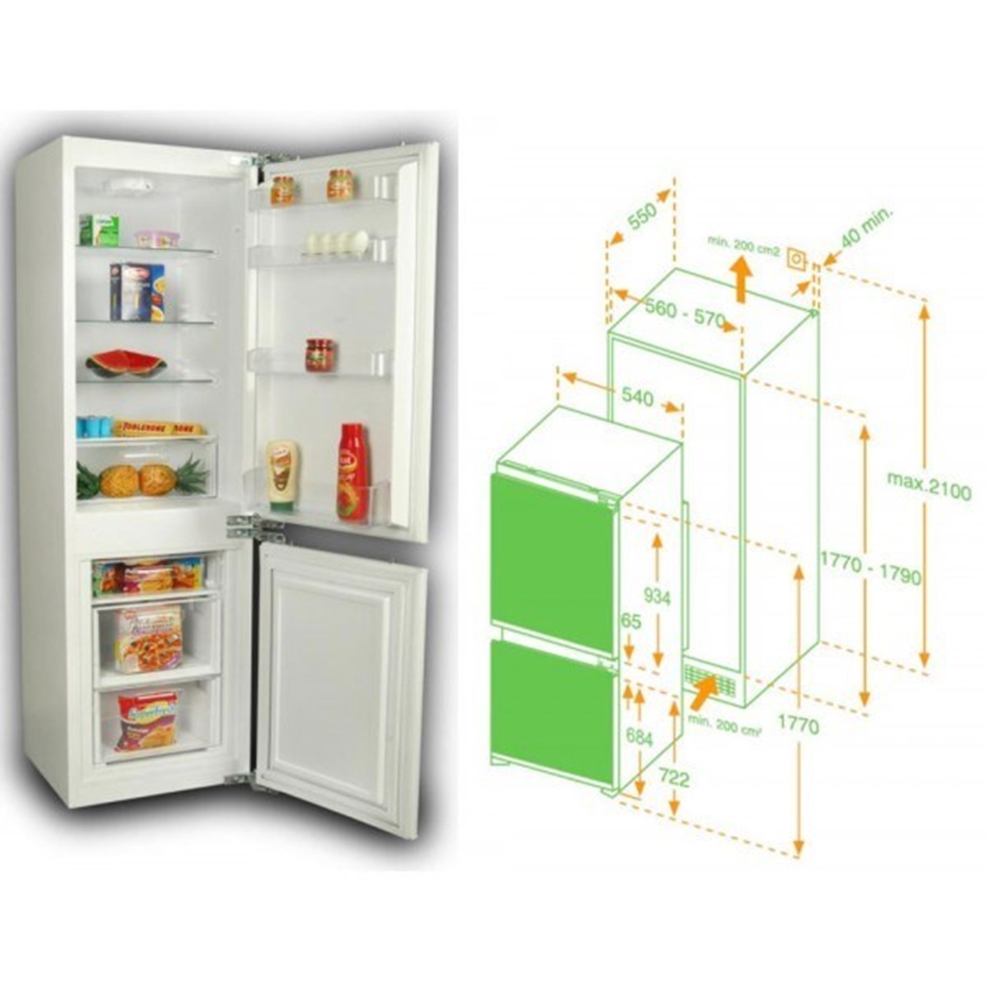 Hình ảnh của Tủ lạnh âm tủ Hafele 533.13.020