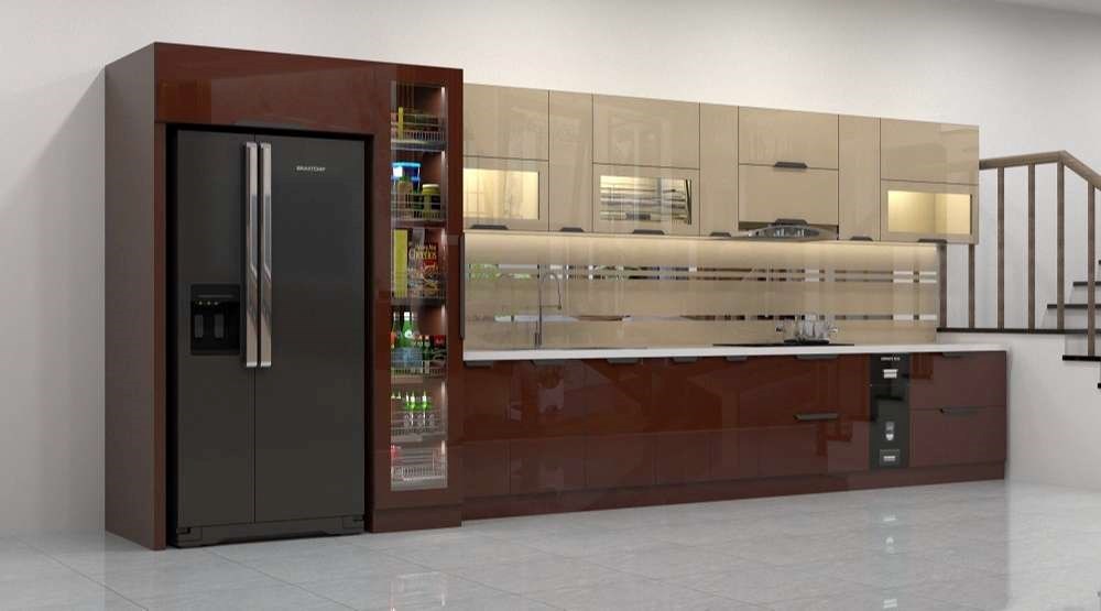 Mộc Tinh hoa thiết kế tủ bếp inox cánh kính