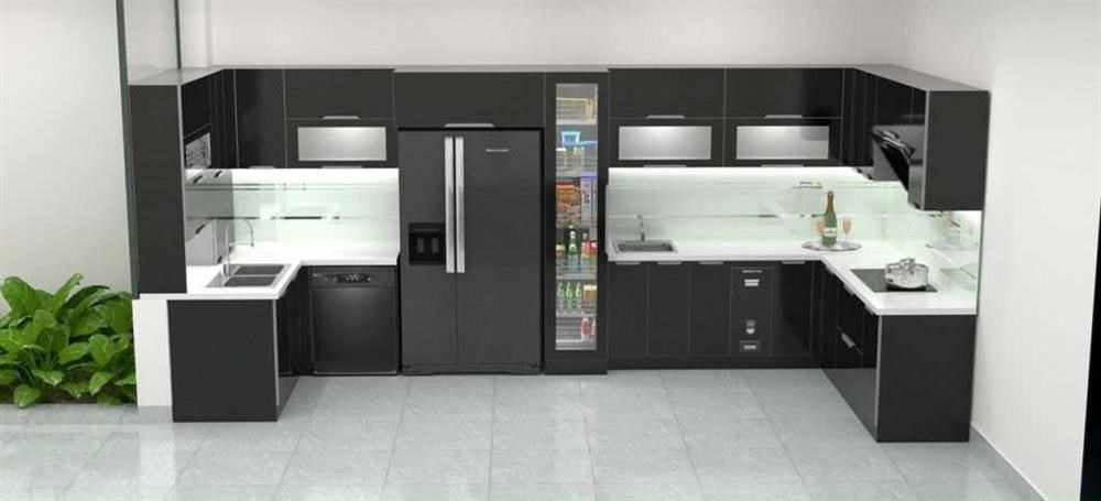 Ưu điểm của tủ bếp inox cánh kính