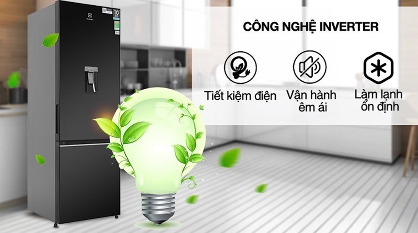 Tủ lạnh Electrolux Inverter 335 Lít EBB3762K-H