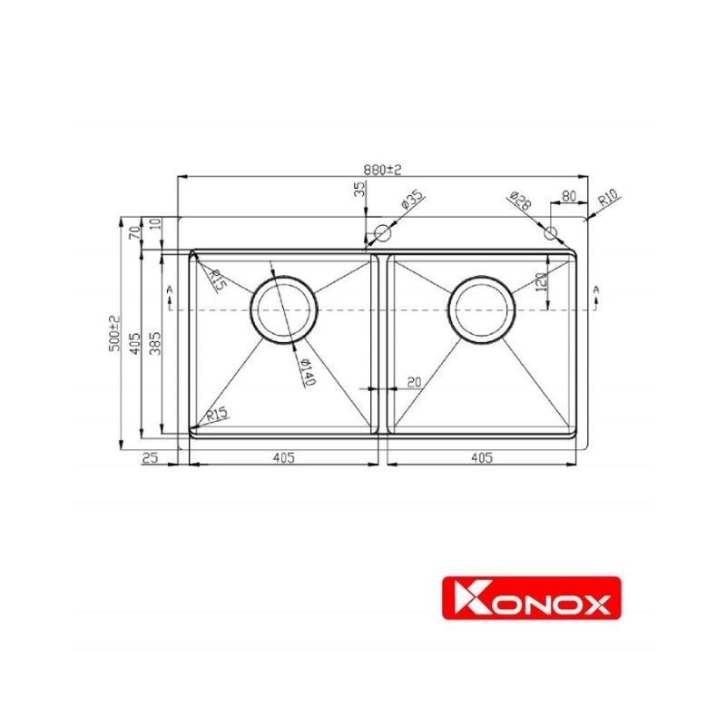 Thiết kế của Chậu rửa bát Workstation - Topmount Sink KN8850TD