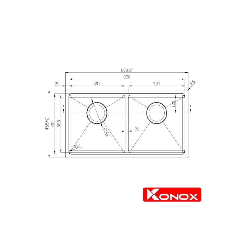 Thiết kế của Chậu rửa bát Konox Workstation - Undermount Sink KN8745DUB