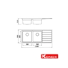 Thiết kế của Chậu rửa bát Konox European Premium KS11650 2B - Bàn phải