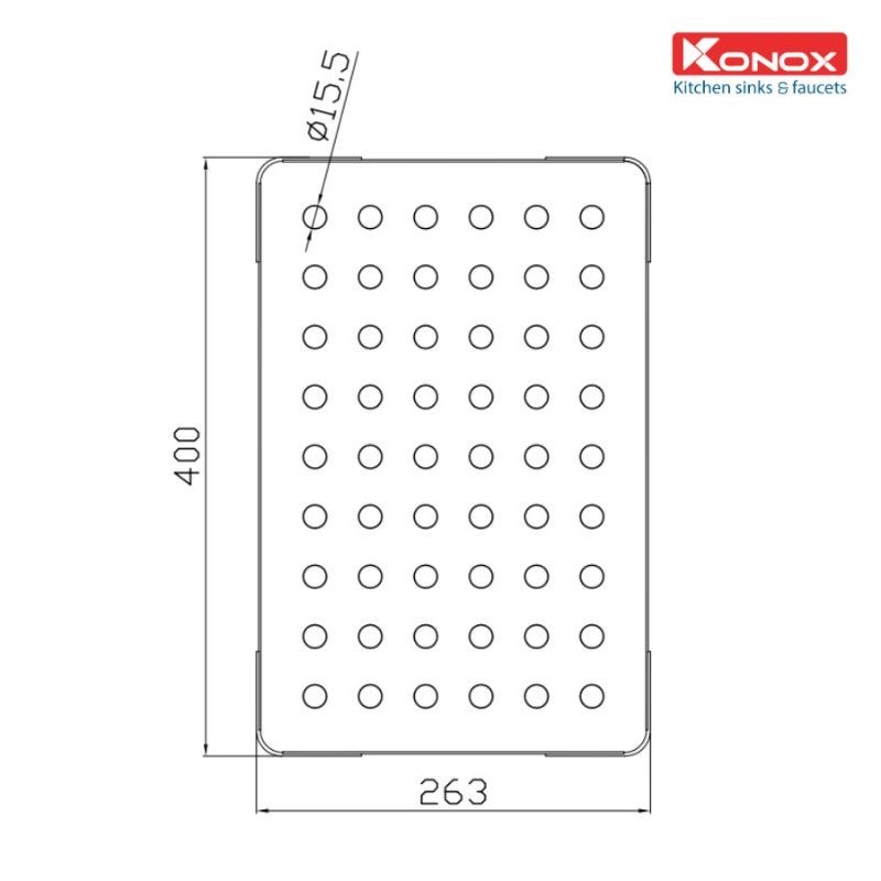 Thiết kế của Thớt lỗ inox Konox Cutting Board CB04