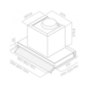 Kích thước máy hút mùi âm tủ Elica BOX IN S LED IX/A86.4/P31/D/I PRF0114761 