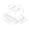 Kích thước máy hút mùi âm tủ Elica BOX IN S LED IX/A/56.4/P31D/I PRF0114760