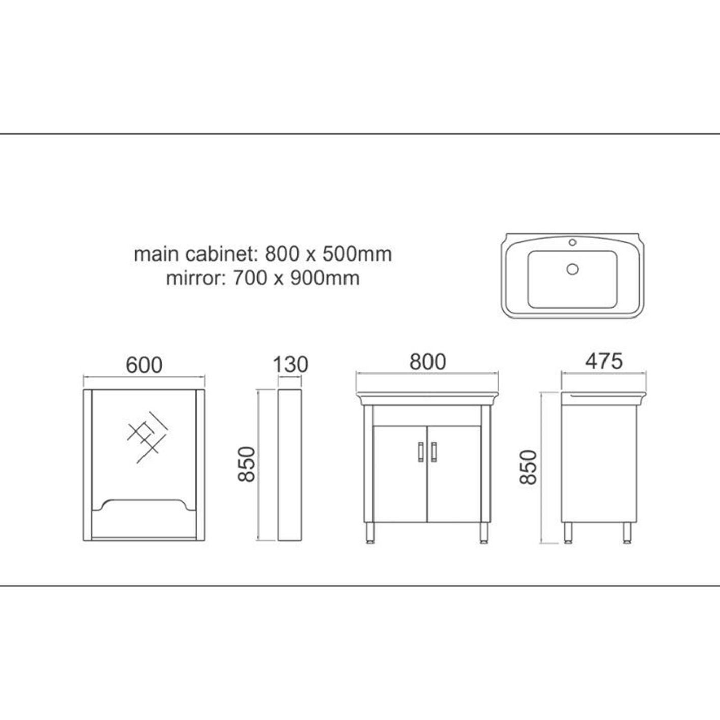 Phụ kiện bộ tủ chậu Gorlde GD-102