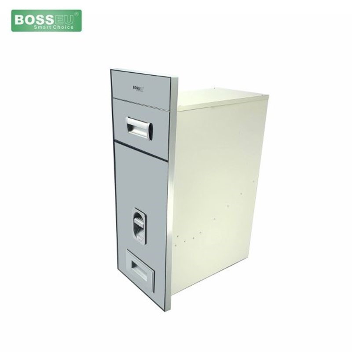 Thùng gạo gương nút nhấn BossEU BS250 Silver