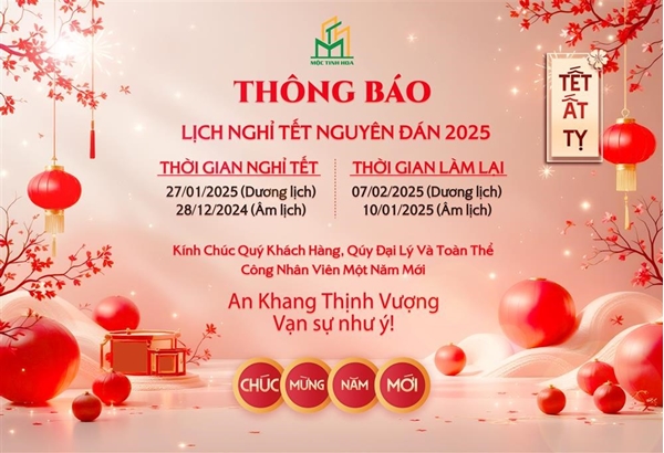 Hình ảnh nhóm sản phẩm MỘC TINH HOA - THÔNG BÁO LỊCH NGHỈ TẾT NGUYÊN ĐÁN 2025