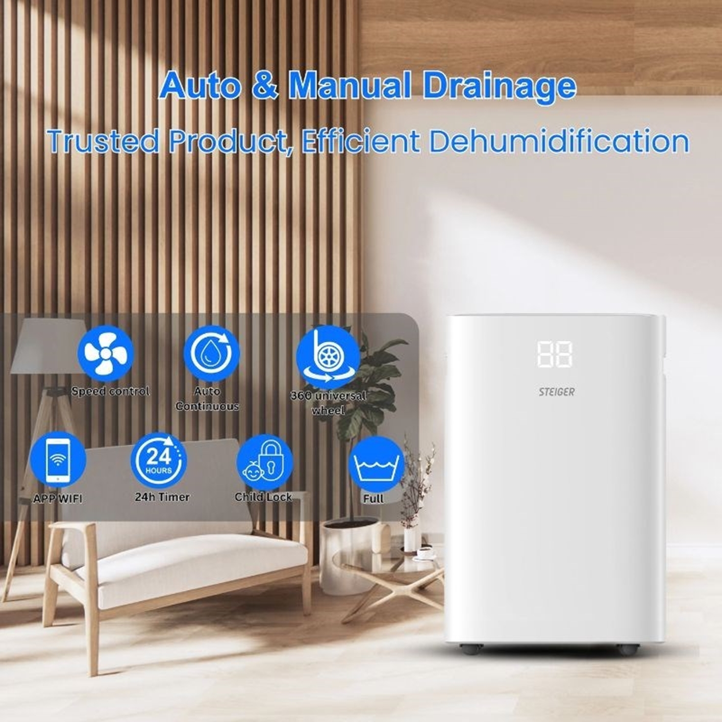 Máy hút ẩm Steiger STG – 836DW