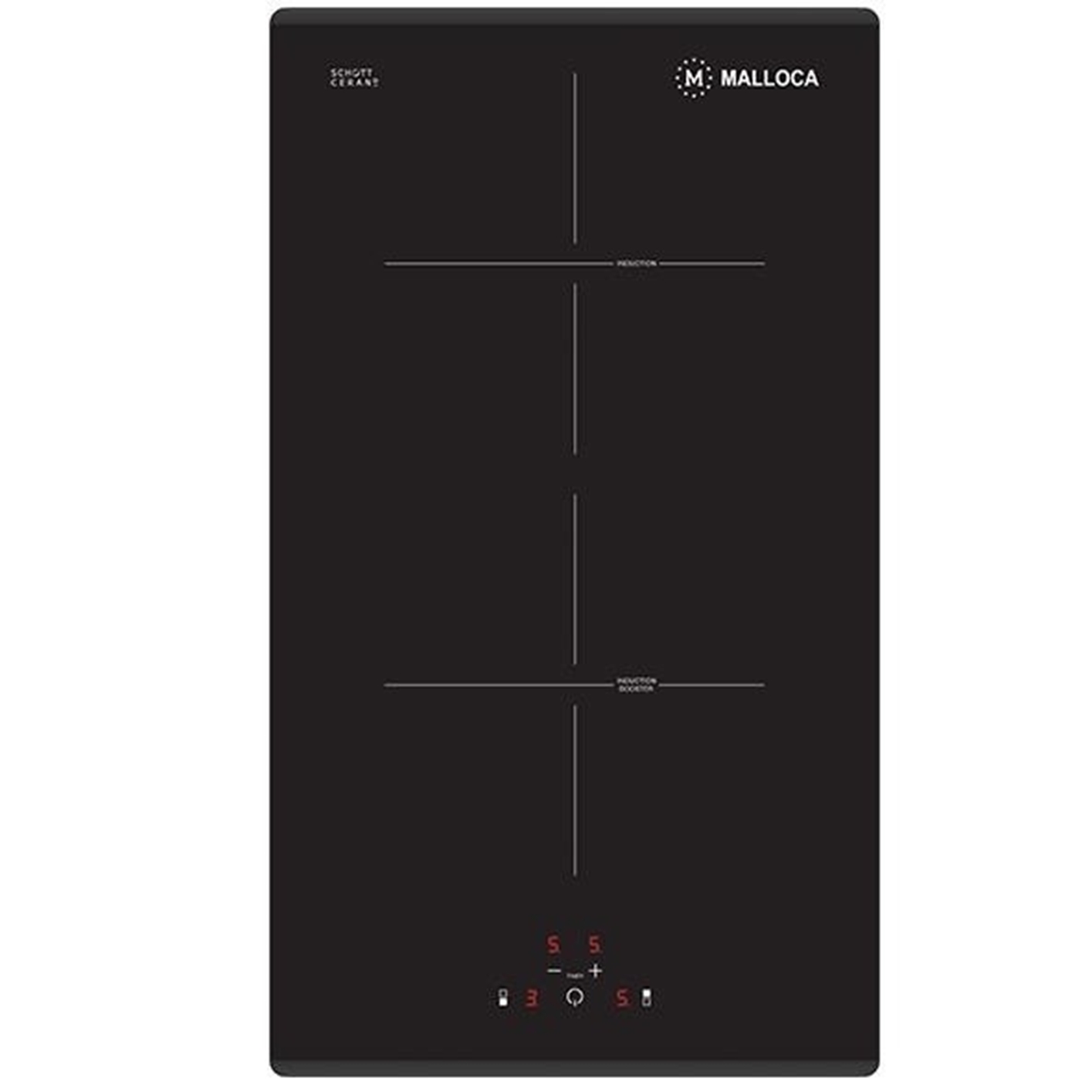 Hình ảnh của Bếp từ Domino kính âm 2 từ Malloca MDI-302